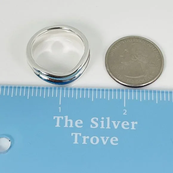 Size 10.5 Tiffany Doppio Ring by ELsa Peretti Mens Unisex in Sterling Silver